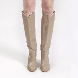 NEW RACHEL COMEY Boots Tall Willow Patent Nude Boots Size 6